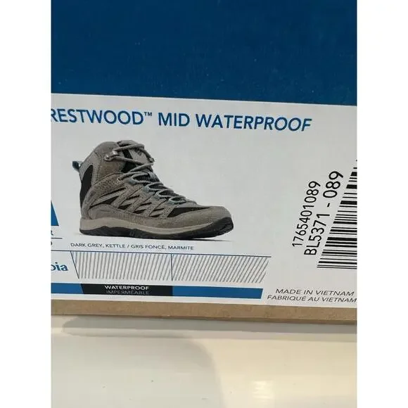 Columbia $100 Crestwood Mid WP Waterproof Womens Hiking Shoes Trail Boots 9 - Picture 4 of 11